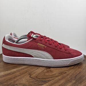 Puma Suede Classic XXI Mens Red And White Size 12 Athletic Shoes Sneakers